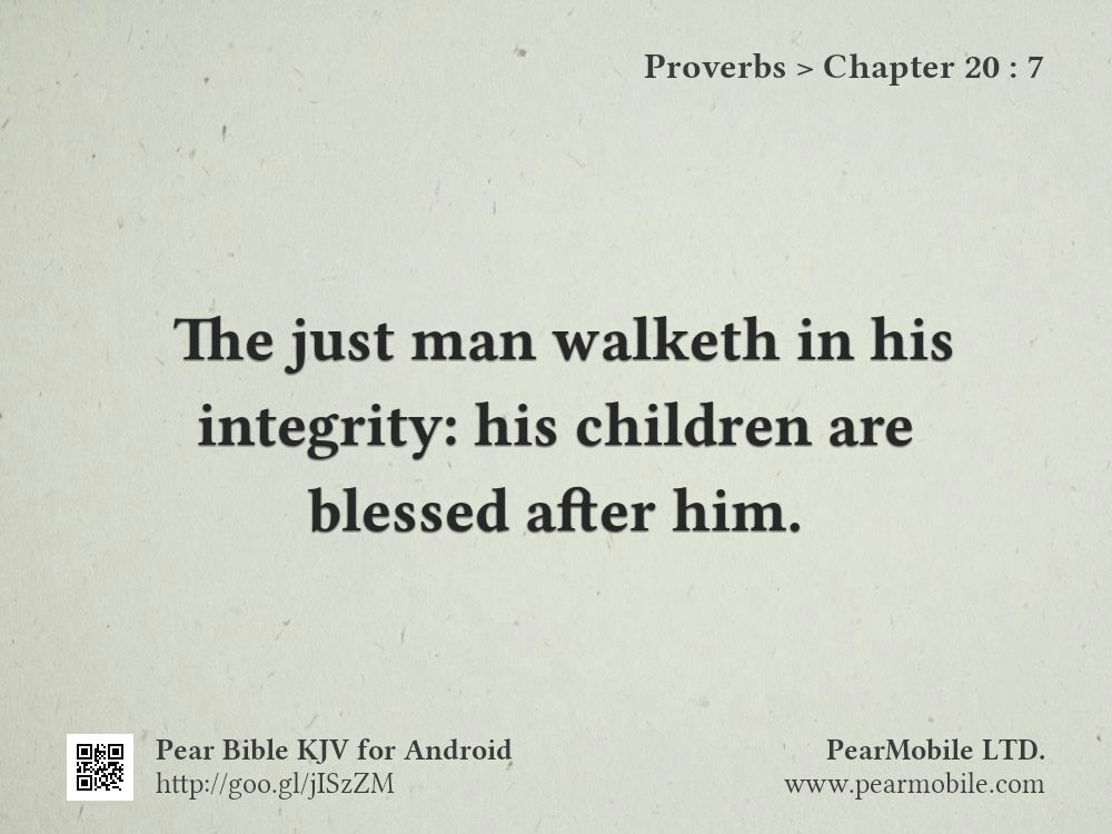 Proverbs, Chapter 20:7